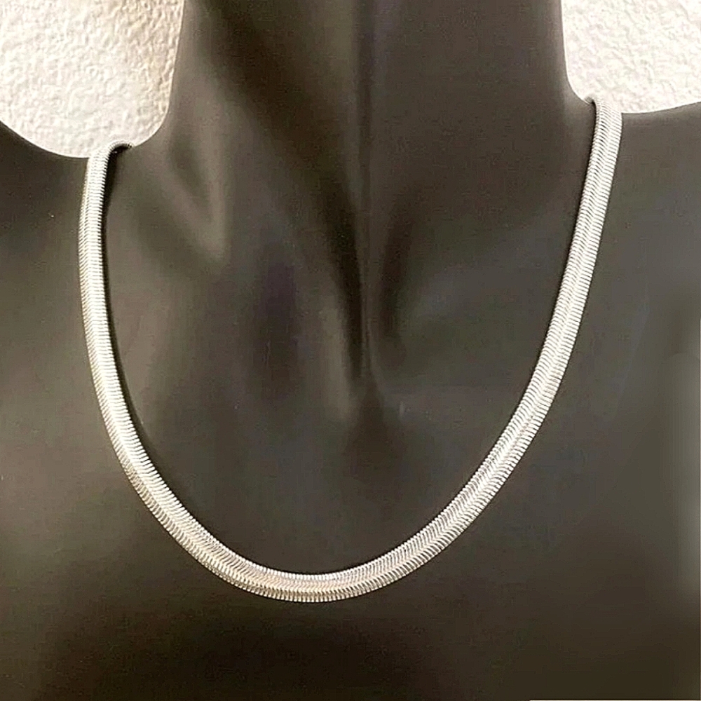 Sterling Flat Snake Chain Necklace